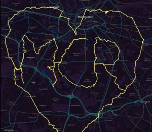 GPS-рисунок, созданный в память жертв теракта на «Манчестер-Арене» в 2017 г.
